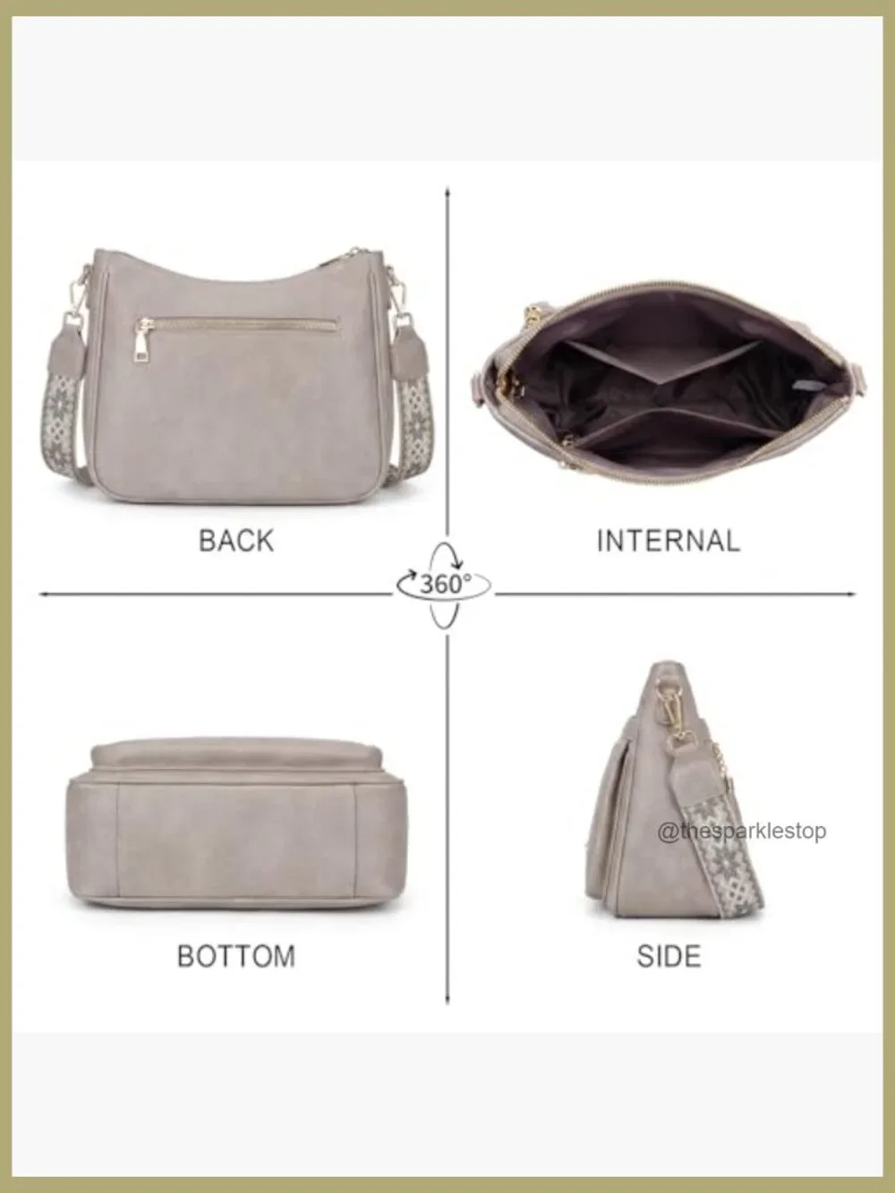 Vegan Leather Crossbody Bag Multi-Pocket Shoulder Purse with Tassel